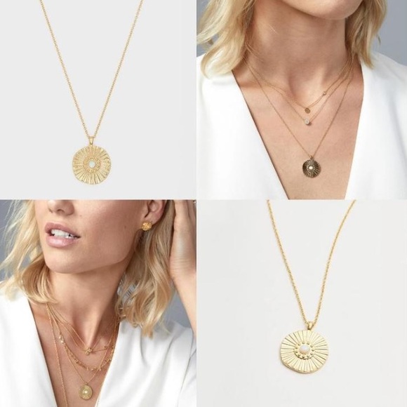 Gorjana NWT Sunburst Coin Adjustable Necklace Gold - Picture 14 of 14